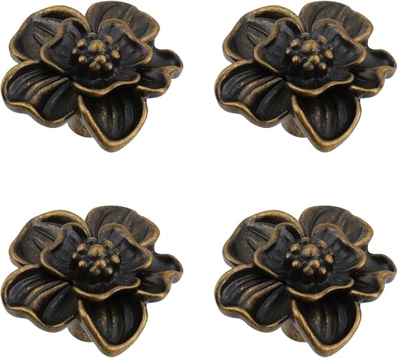 Bitray Rose Pulls Cabinet Knobs Flower Drawer Knobs Pull Handles for Closet