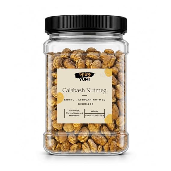 Spicy Yum! African Calabash Nutmeg (Ehuru, Efuru, Awiro) (Ground - 2.35 oz.)
