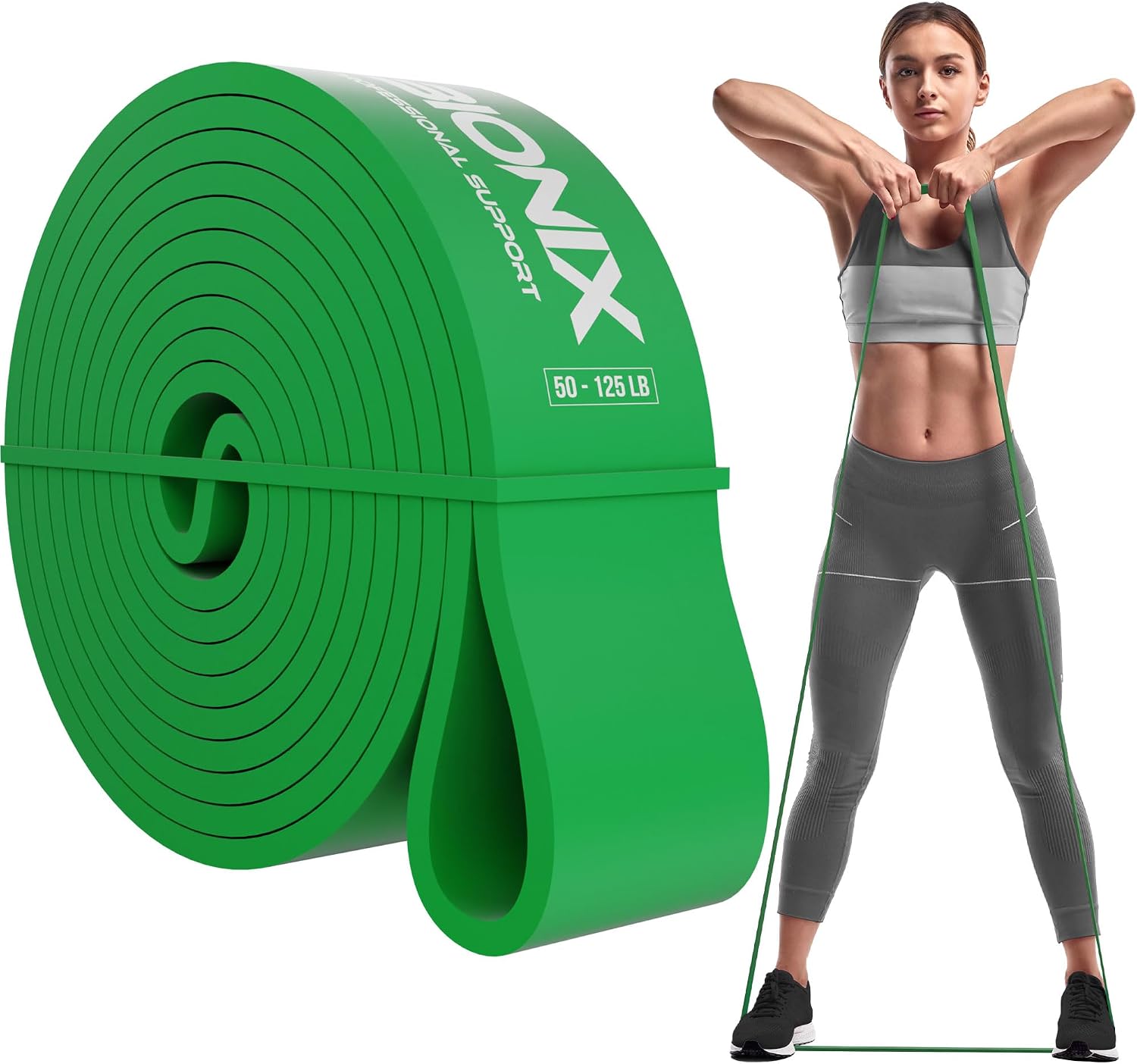 Bionix Resistance Bands Set for Men & Women – Pull Up Assistance Bands with Handles & Door Anchor, Long Resistance Band for Calisthenics, Strength Training,Fitness,Crossfit,Yoga & Home Gym Exercise