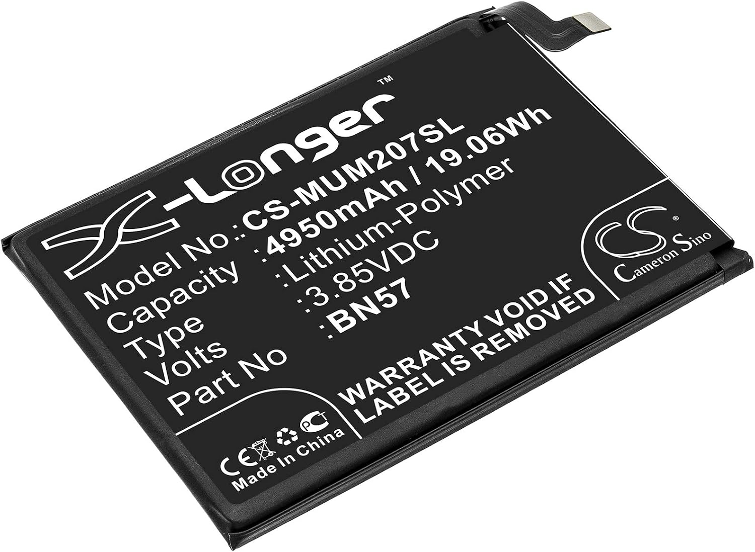 XIA0M1用バッテリー交換部品番号:BN57、4950mAh
