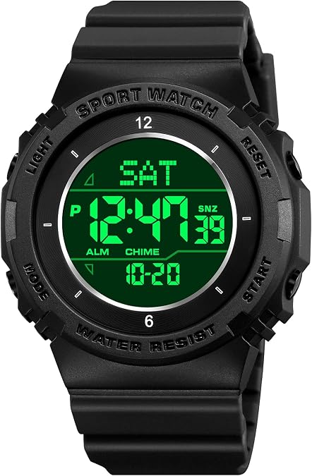 Mens Digital Watch, Sport Military Watches for Men Waterproof LED Screen Large Face Tactical Watch with Backlight Alarm Stopwatch Wrist Watch