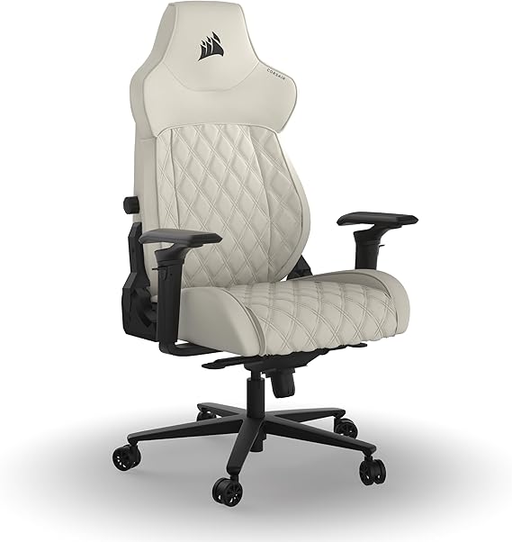 CORSAIR TC500 LUXE Gaming Chair – Premium Breathable Fabric – Wide Seat – 5-Way Adjustable Armrests – Adjustable Built-In Lumbar Support – 90-135 Degree Recline – Frost