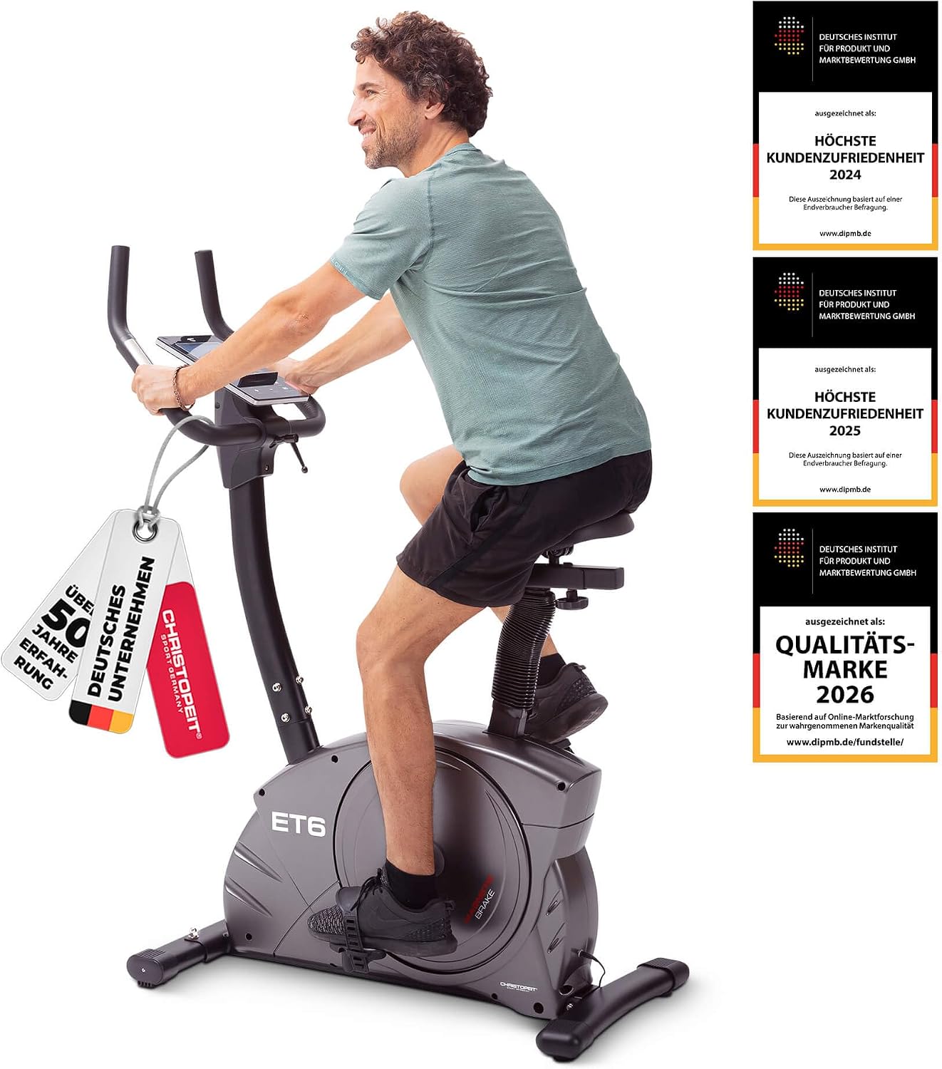 Christopeit Sport ET 6 Exercise Bike 24 Levels up to 150 kg Weight 12 kg Magnetic Brake System LCD Display