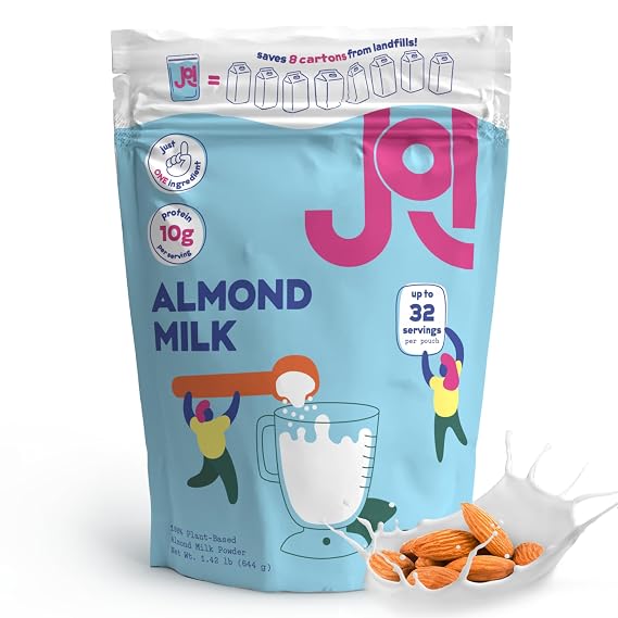 JOI Almond Milk Plant-Based Milk Powder, Non-Dairy Milk Substitute, No Preservatives, No Gums, No Added Sugar, Vegan, Non-GMO, Kosher, 10g Protein per Serving, Up to 32 Servings, 1.42 lb (644 g)