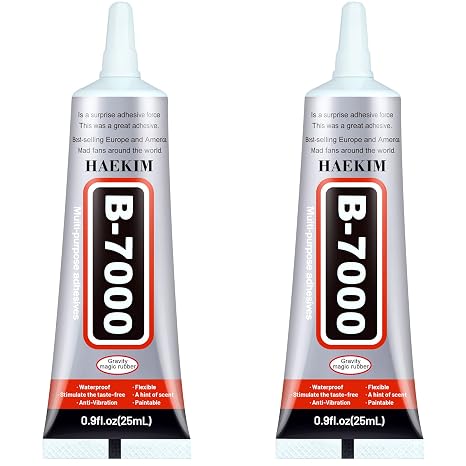 B7000 Super Glue 2 Pcs 25ml Adhesive, Multi-Function Glues, B-7000 Clear Adhesive (2 x 25ML / 0.9 oz)