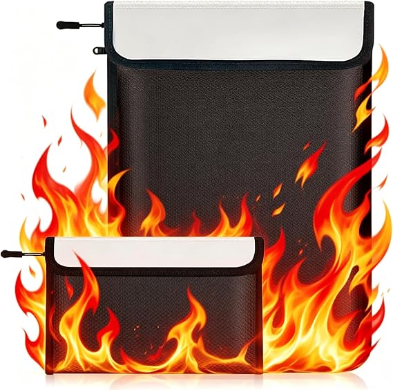 Fireproof Waterproof Document Bag Upgraded Two Pockets - 4200F Protection