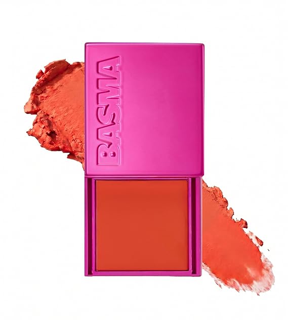 BASMA Beauty Cream Blush for Cheeks, Buildable Non-Sticky Cream Blush Makeup, Long-Lasting Cheek and Lip Tint with Vitamin E, Aloe Vera & Rosemary Extract, Gluten-Free Vegan (Burnt Orange)