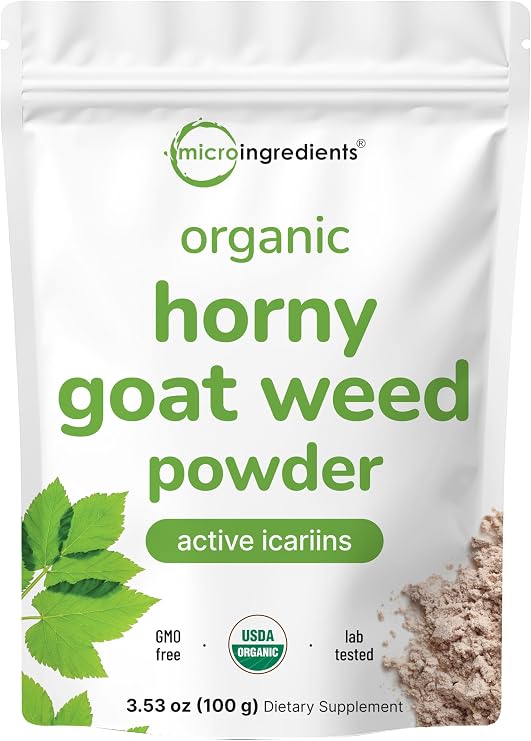 Micro Ingredients Organic Horny Goat Weed Powder for Men and Women, 100 g