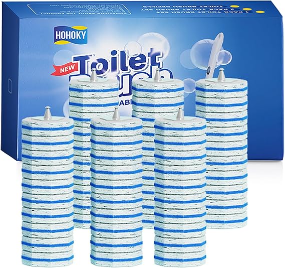60pc Refills Disposable Toilet mats Brush Cleaning System, Toilet Cleaning Brush, 60 Replacement Brush Heads, No Handle or Base,Toliet Refills,Toilet Bowl Clean Refill Pads,Toilet Scrubber Refill