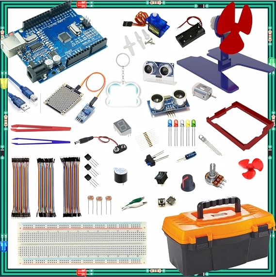 Arduino ile Uyumlu Öğreniyorum Seti - UNO R3 (CH340 Çip) - 46 Çeşit 176 Parça - Robotik Kodlama ve Elektronik Başlangıç Eğitimi Kiti - STEM Proje Seti