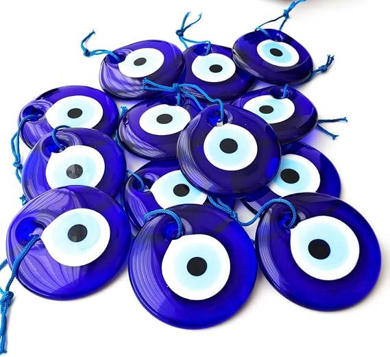 Bion, Evil eye Beads, Talisman Charm (Blue Large - 2.75" - 50pcs)