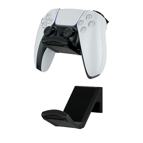 Game Controller Wall Mount (2 Pack) for PS5 DualSense Holder Hanger Stand bracket for Playstation PS5 Gamepad, No Screws, Strong VHB Adhesive (Black), by Brainwavz