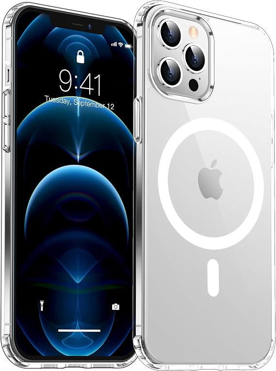 Red2Fire for iPhone 12 Pro Max Case [Military Grade Drop Protection] Non-Slip Heavy Duty Full-Body Shockproof Protection Phone Case for iPhone 12 Pro Max 6.7 inch, Transparent