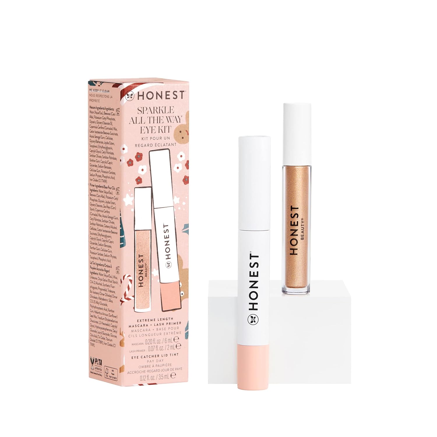 Honest Beauty 2-in-1 Extreme Length Clean Mascara  Lash Primer | Lengthening  Volumizing | EWG Verified, Vegan  Cruelty Free