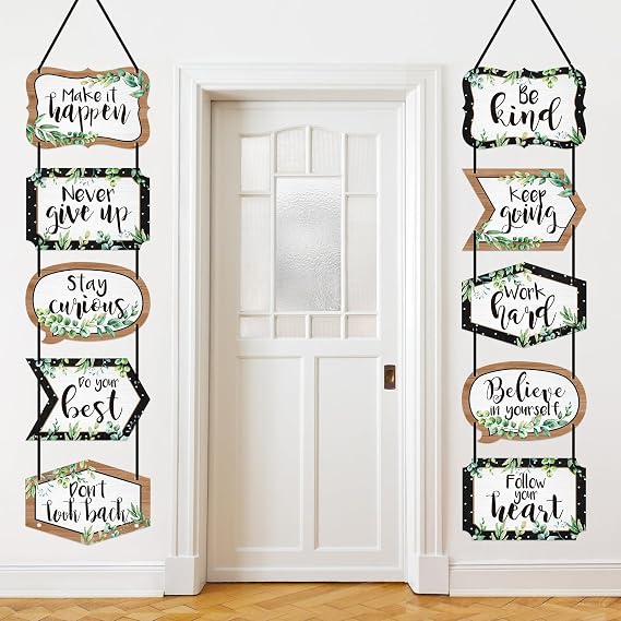 Fulmoon Eucalyptus Classroom Banners Decorations, Motivational Porch Sign