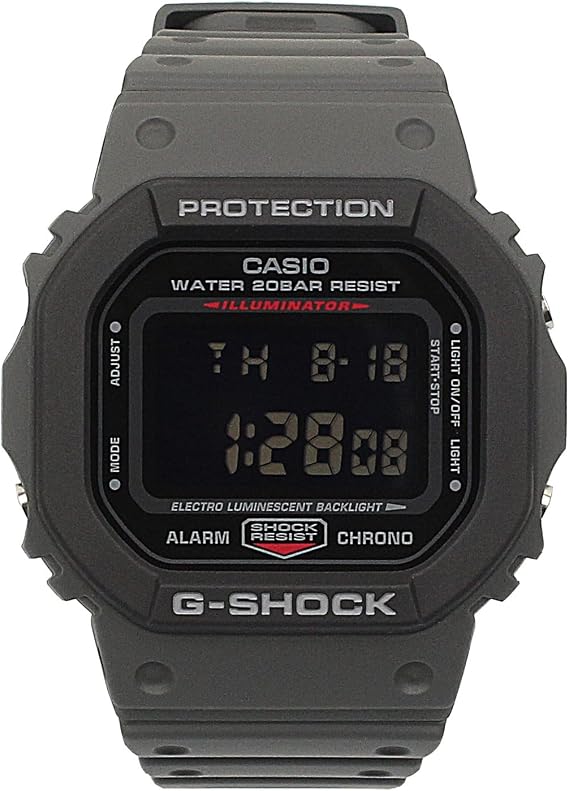 Casio DW-5610SU-8DR Wristwatch, Grey-Black, Standard