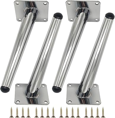 Furniture feet,Pack of 4 Metal Sofa Legs, Oblique Conical Cabinet ?Support Feet, DIY Replacement Parts, for Table Bed Couch Cupboard Chair Ottoman DeskSilver,30cm11.81in