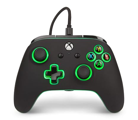 PowerA Spectra Enhanced Illuminated Wired Controller for Xbox One, gamepad, wired video game controller, gaming controller, Xbox One, works with Xbox Series X|S