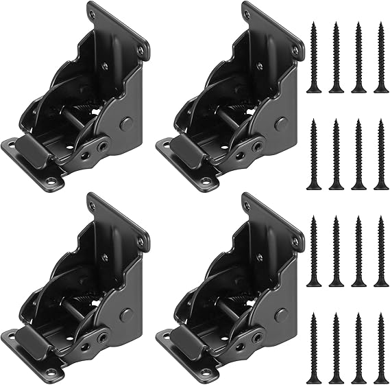 Folding Brackets, 4 Pcs 90 Degree Foldable Furniture Leg Hinges