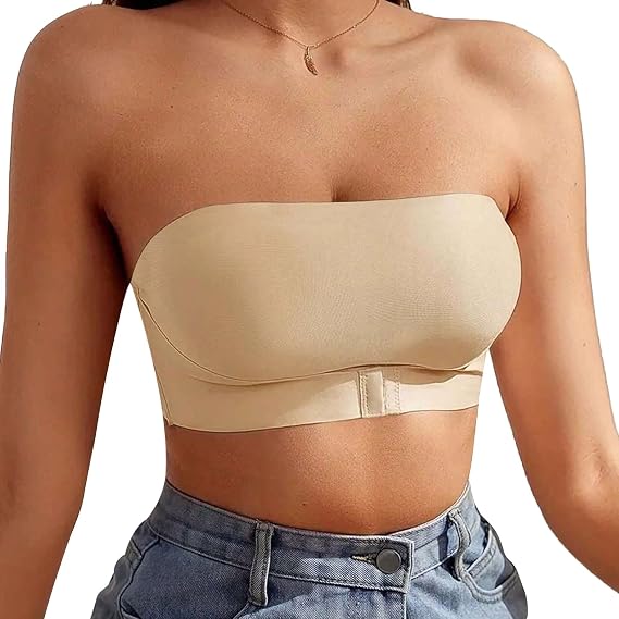 Mayoii Seamless Strapless Bras for Women, Stretchy Non-Slip Tube Bra, Invisible Strapless Bandeau Bra