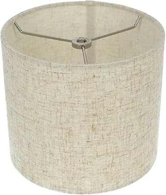 Urbanest Linen Drum Lamp Shade, 8-inch by 8-inch by 7-inch, Cottage, Spider-Fitter