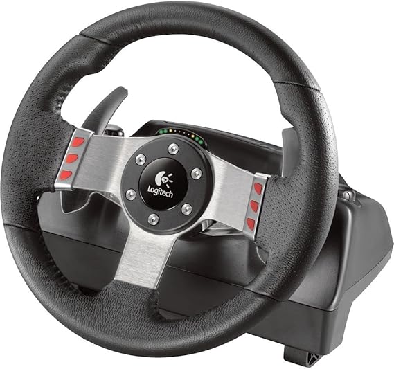 Logitech G27 Steering Wheel + Pedals for PC, Playstation 2, Playstation 3, Black - Video Game Accessories (Steering Wheel + Pedals, PC, Playstation 2, PlayStation 3, Wired, USB 2.0, 256 MB, 20 MB)