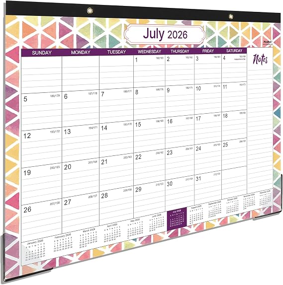 Desk Calendar 2026-2027 - Jul 2026 to Dec 2027 - Large Desk Calendar 2026-2027, 17" x 12", Large Ruled Blocks, to-do List & Notes, Corner Protectors, Office Supplies Calendar for Planning