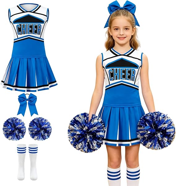 Colorful House Cheerleader Costume for Girls Cheerleader Uniform Outfit Child Cute Cheerleading Outfit for Halloween
