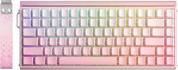 Aula Hero 84 He Manyetik Klavye Rapid Trigger Dragon King Switch 8000Hz RGB Neon TKL Hot Swap Oyuncu Klavyesi Pembe