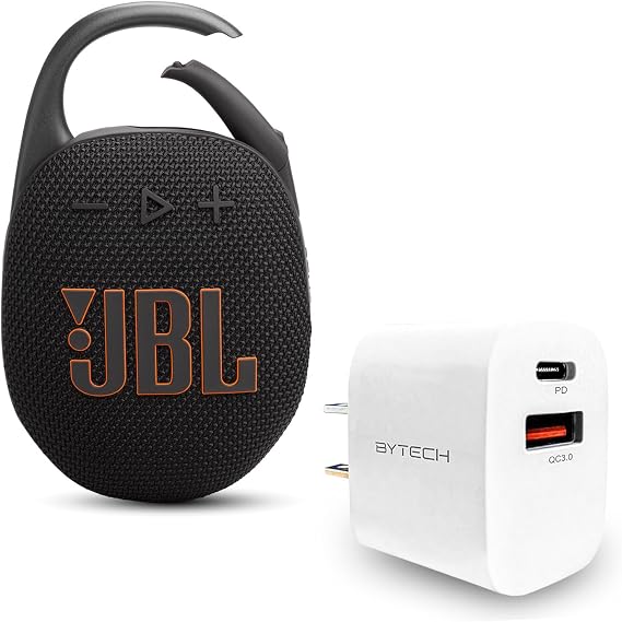 JBL Clip 5 Bundle with Wall Charger - Black