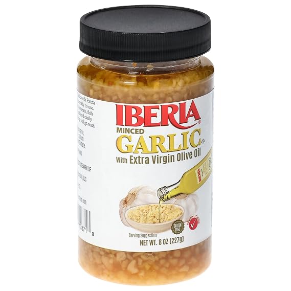 Iberia Minced Garlic with Olive Oil, 8 ounce (pack of 1)