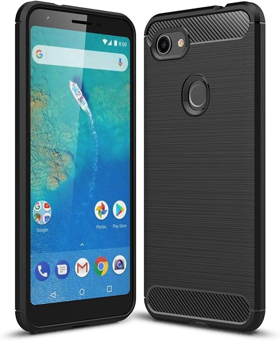 Google Pixel 3a XL Case, Carbon Fiber Texture Design & Leather Texture Design Back Cover Anti-Scratch Shock Absorption Case for Google Pixel 3a XL (Black)