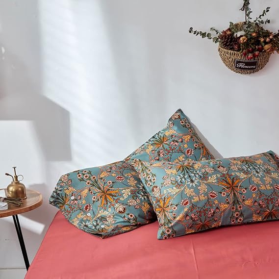 Soft Cotton Vintage Floral Pattern 2 Piece Queen Size Pillow Cases 20 x 26 Inches Set of 2 (Full/Queen, 3902-Pillowcases)