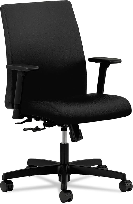 HON IT105CU10 Ignition Series Fabric Low-Back Task Chair, Supports 300 lbs, Black Seat-Back-Base