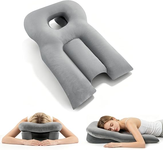 Face Down Pillow with Adjustable Stand and Hole, Eye Surgery Recovery Prone Pillow for Massage Tables Stomach Sleepers SPA Beauty Salon, Breast Support Pillow