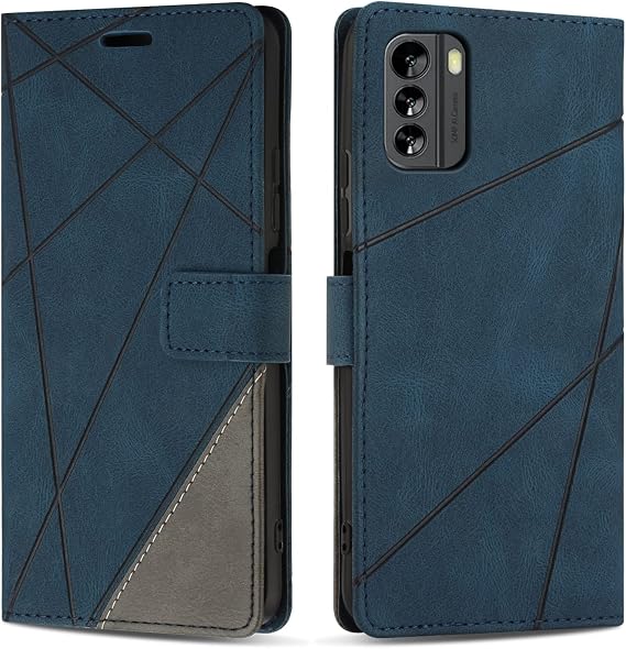 Case for Nokia G60 5G Premium PU Leather Mobile Phone Flip Case Wallet Silicone Protective Flip Case for Nokia G60 5G Blue