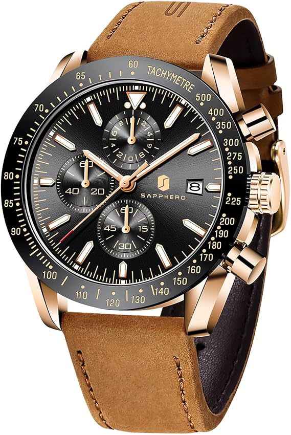 BENYAR Mens Watches Analog Quartz Chronograph Waterproof Luminous Men's Wrist Watches Business Casual Fashion Designer Big Face Dress Watch