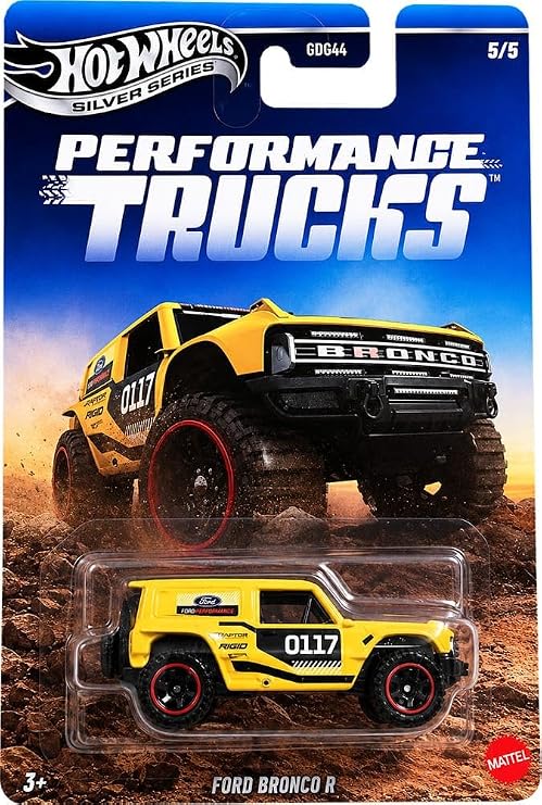 Hot Wheels Gümüş Serisi Performans Kamyonları Ford Bronco R [Sarı] 5/5-1:64 Ölçekli Diecast Oyuncak Araç
