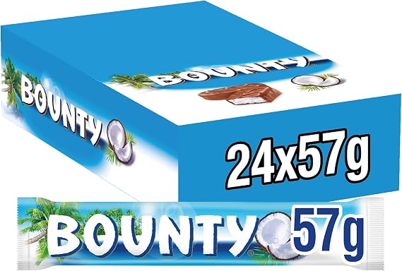 Bounty Coconut chocolatine covered with delicious milk chocolate (24 x 57g)