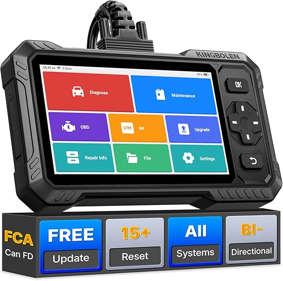 OBD2 Scanner,KINGBOLEN S6 Elite Full System Car Diagnostic Tool with 15 Reset Services,FCA AutoAuth,Can FD Protocol,Bidirectional Scan Tool Lifetime Free Update