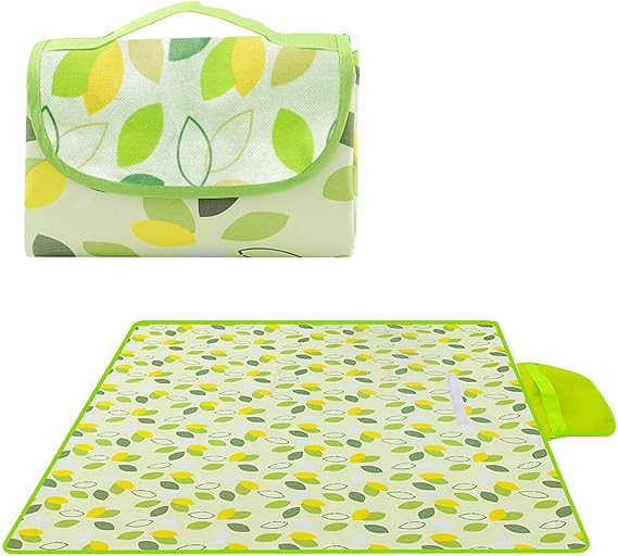 80" x 120" Sandproof Waterproof Picnic Blanket, Beach Mat for Outdoor Camping Hiking Park, Portable with Tote Bag, Non-Stick Sand & Grass, Foldable for Indoor Outdoor Use (Green)