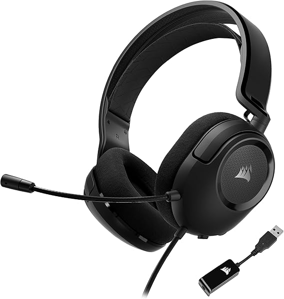 CORSAIR CA-9011386-AP HS35 Surround V2 Multi-platted Foam Gaming Headset, Dolby Audio 7.1, 0.1 inch 3.5 mm Connection, Omnidirectional Mic, Adjustable Volume, Carbon, Compatible with PC/Mac