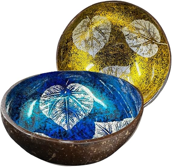 Coconut Bowls, Acai Bowls, Coconut Shell, Shell Bowl, SeaShell Bowl, Acai Bowl Blender, Coco Bowl, Coconut Bowls For Smoothies, Decorative Bowl, Candy Bowl For Office (Leaf Bowl)