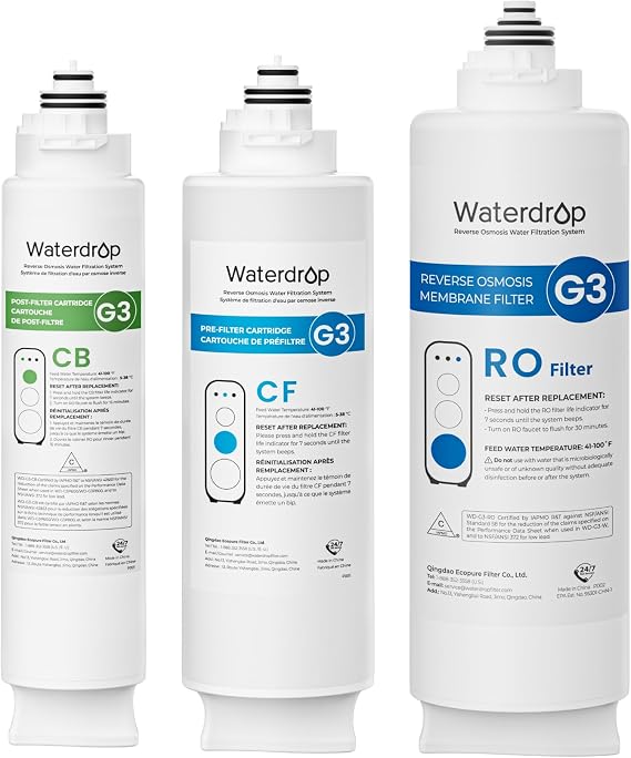 Waterdrop G3-CFCBRO Filter, Replacement for G3-W 400 GPD RO System
