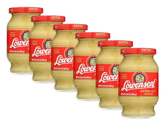 Lowensenf Mustard Xhot, 9.3 Oz (Pack of 6)