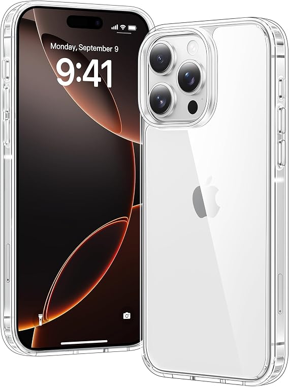 Clear Case for iPhone 16 Pro Max, Ultra Thin, Shockproof TPU Cover, Anti-Yellowing, Crystal Clear, Phone Case for Apple iPhone 16 Pro Max - Clear