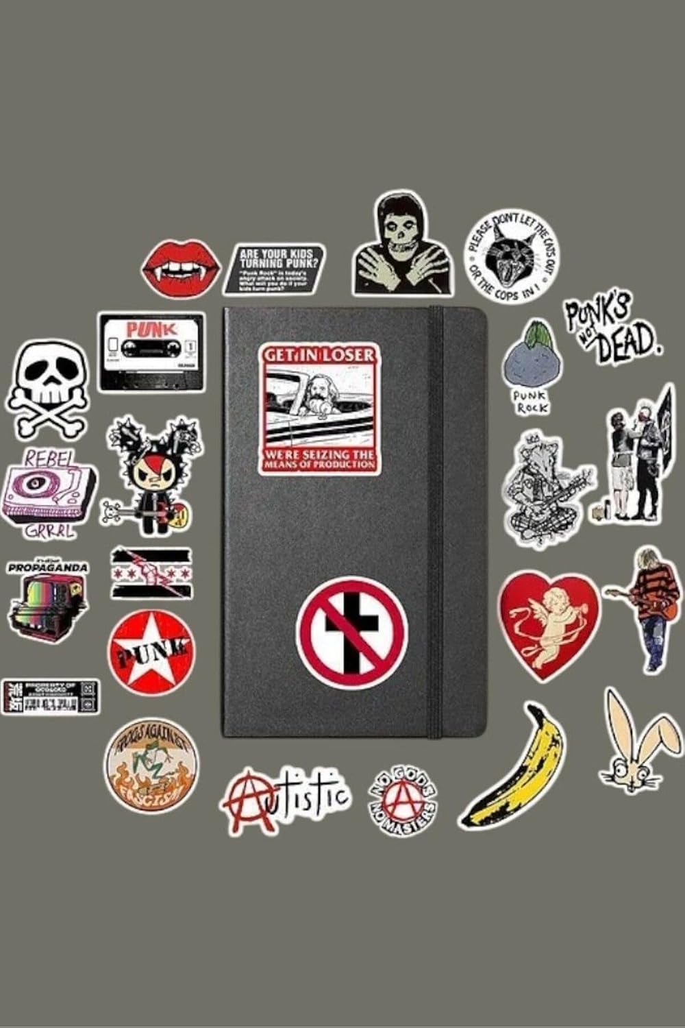 Punk Rock Metal Sticker Paketi/Bullet Journal Defter Çıkartma Ajanda Laptop Etiket, 568476168798466