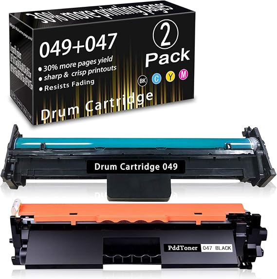 1-Pack Black 047 Toner+1-Pack 049 Drum (A Total of 2 - Pack) Cartridge Replacement for Canon ImageCLASS MF113W LBP113W MF110/LBP110 i-SENSYS MF113W LBP113W MF110/LBP110 Series Printer,by PddToner