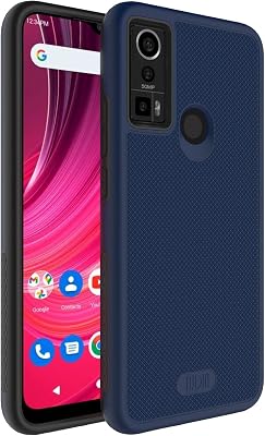 TUDIA DualShield Grip Designed for BLU S91 Pro Case 2022, [MergeGrip] Shockproof Military Grade Slim Dual Layer Heavy Duty Protective Case Cover Indigo Blue