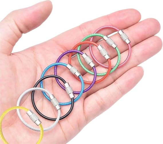 Hardware Hook Loop,Hanging Hooks, Rings,Wire Keychain Cable 100Pcs 6 Inch Stainless Steel Key Ring Holder for Luggage Tags, and Tag Keepers